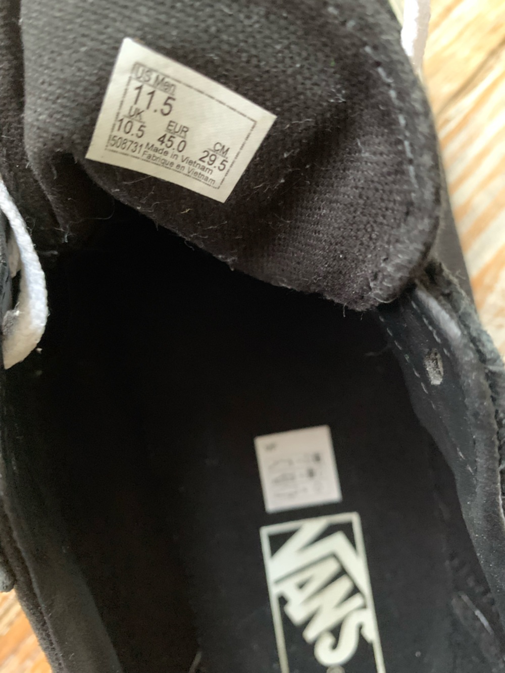 Vans Ward Lo Men’s 11.5 Black White Suede Canvas Skate Shoes Classic Low Top - Picture 4 of 10